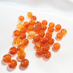 カーネリアン/ブラジル産【8mm10粒】天然石　瑪瑙　カルセドニー　ビーズ 3枚目の画像