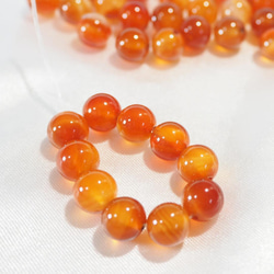 カーネリアン/ブラジル産【8mm10粒】天然石　瑪瑙　カルセドニー　ビーズ 2枚目の画像