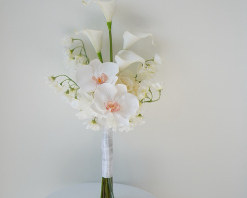 ホワイト 系 ♡ アーティフィシャルフラワーブーケ ウェディングブーケ