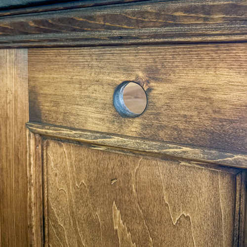 ドッグサロン向けL字カウンター（W1300ブラウン）スイングドア付き