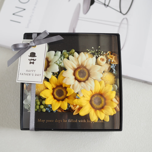 ひまわりのフラワーボックス プリザーブドフラワー モリネコ工房 通販