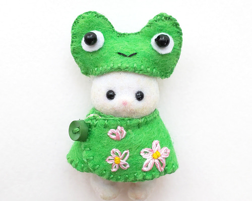 カエル＊ねこの赤ちゃん＊シルバニア＊着せかえ ぬいぐるみ sweet