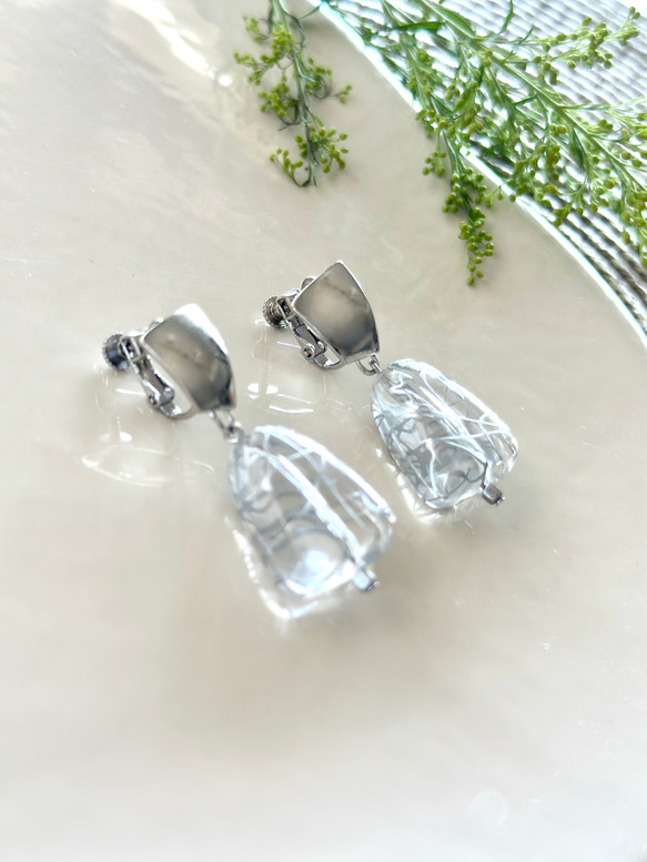 New【インポート 氷みたいな イヤリング】夏 再販まつり2025　 10枚目の画像