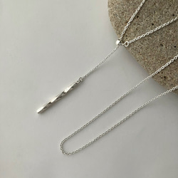 〈silver925〉着脱カンタン♪2way ひねりバーのスライドロングネックレス Y字　 10枚目の画像