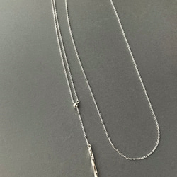 〈silver925〉着脱カンタン♪2way ひねりバーのスライドロングネックレス Y字　 12枚目の画像