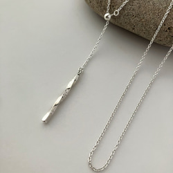 〈silver925〉着脱カンタン♪2way ひねりバーのスライドロングネックレス Y字　 13枚目の画像