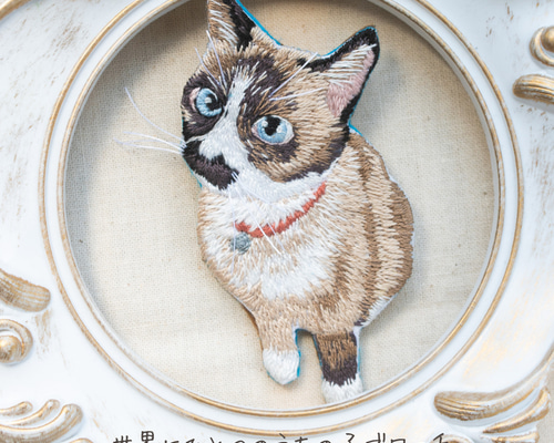 うちの子オーダー刺繍（大きいサイズ） ブローチ 昼猫刺繍店 通販