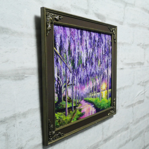 油絵 油彩 油彩画 絵 絵画【藤の花】 油絵 油彩 油彩画 絵 絵画 【藤の花の橋】 | HIROSHI1990