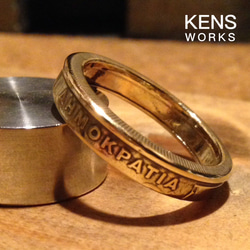 USAケネディハーフダラー銀貨 ドッグタグネックレス 金18kメッキ仕上げ