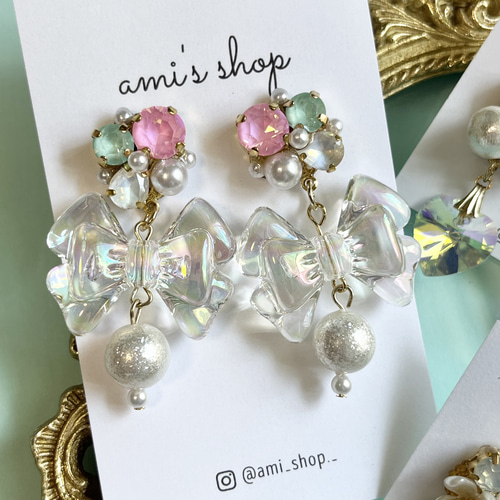 ビジューアクセサリー3点セットまとめ売り⭐︎淡色ガーリー系 13番