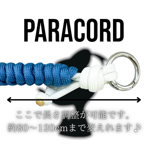 ディズニー・ドナルド風パラコード2wayスマホストラップ✳︎白×青×黄