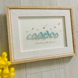 シーグラスアート 北海道 シマエナガ インテリア雑貨 壁掛け 置物北欧