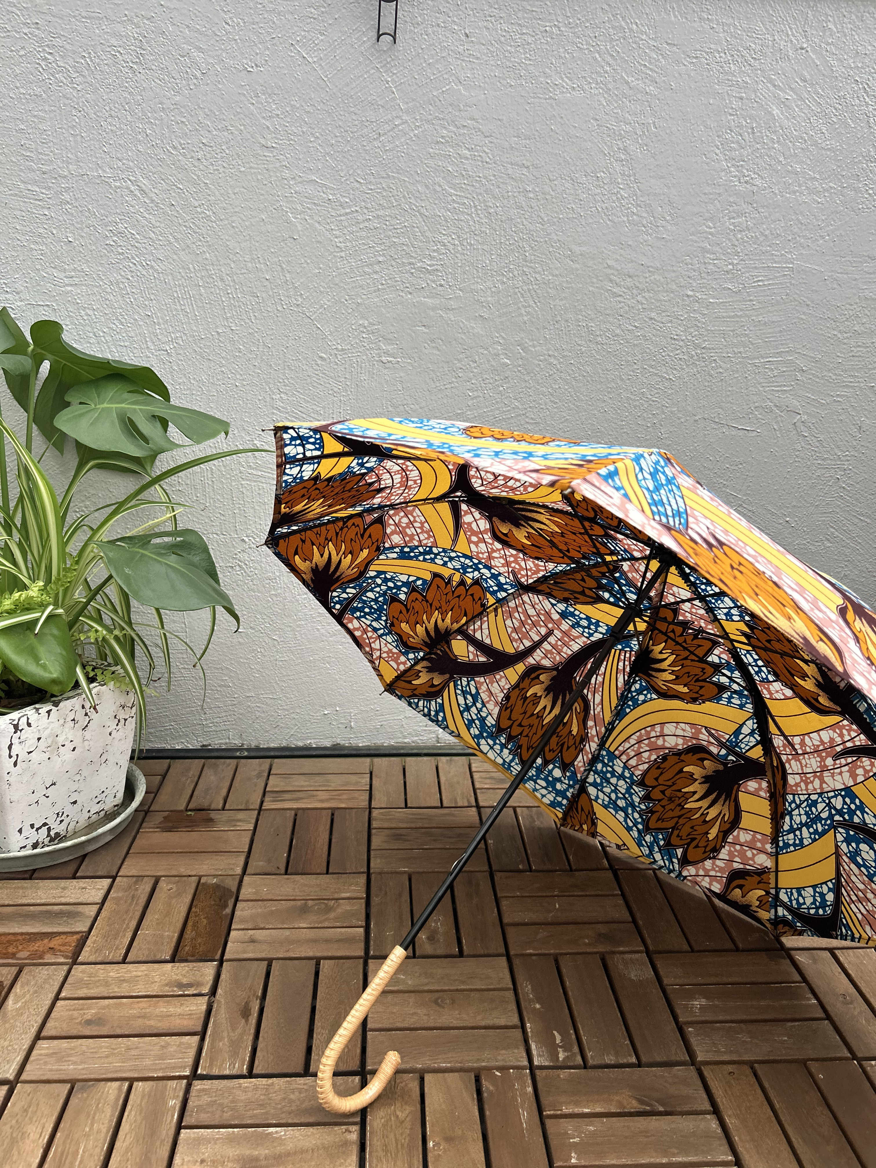 アフリカン　プリント　小さな日傘
