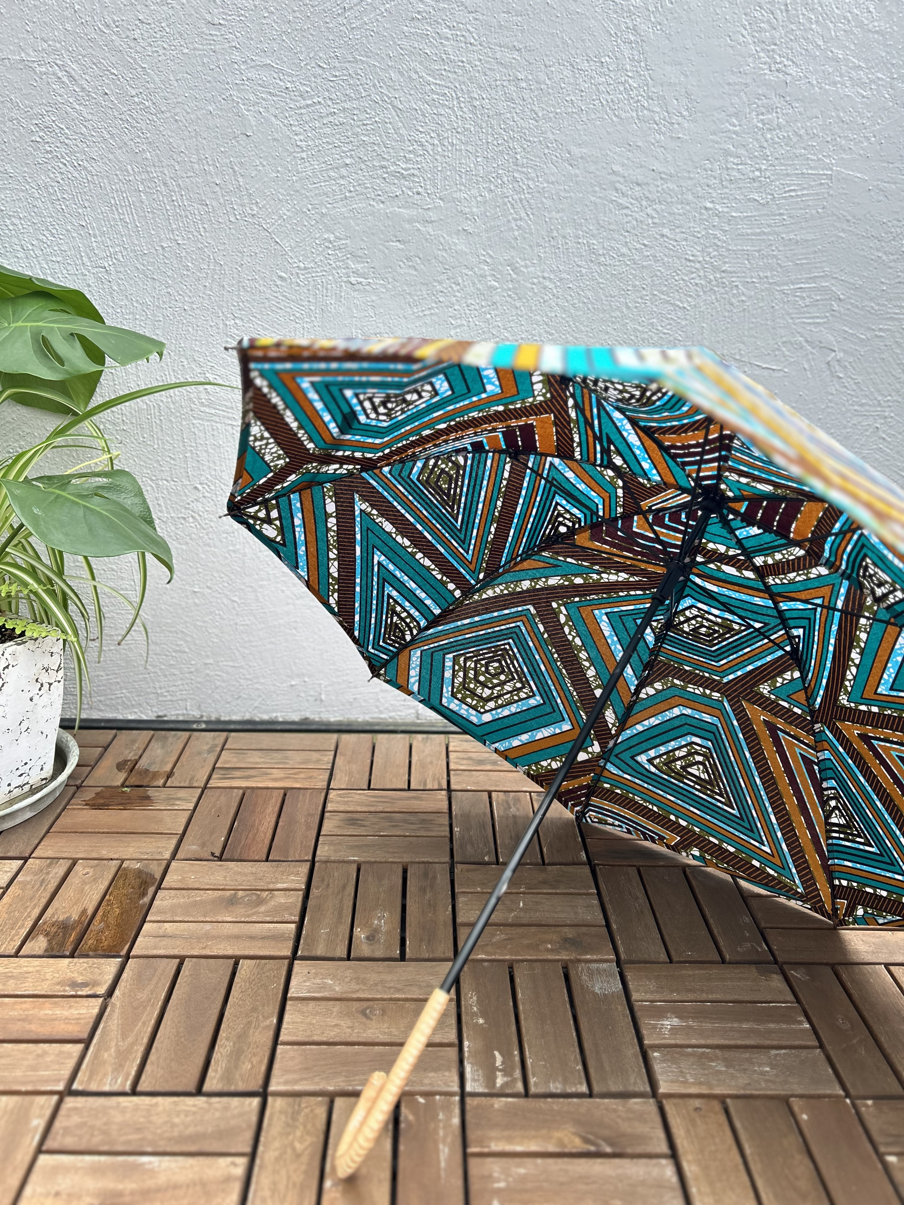 アフリカン　プリント　小さな日傘