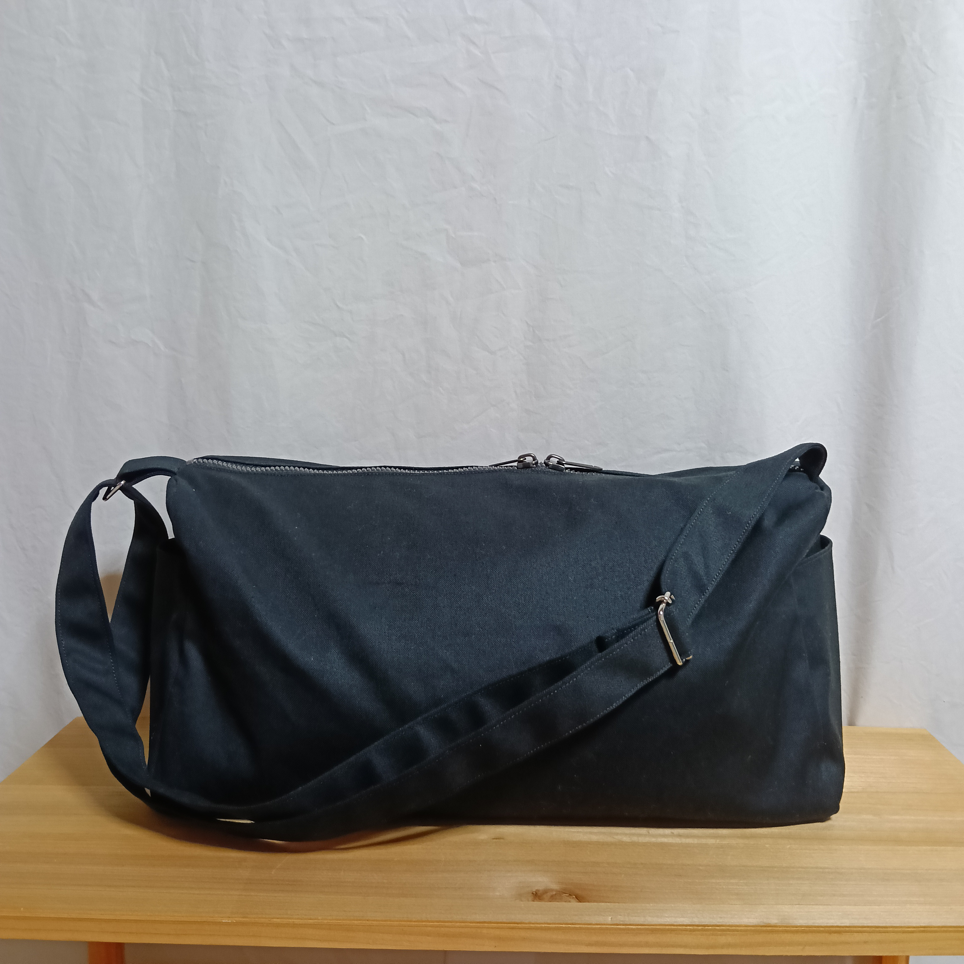 受注製作【ボストンバッグ】11号帆布／ブラック／黒／ショルダーバッグ