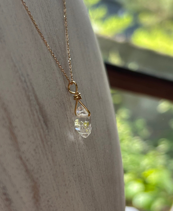 K24純金オイルインクォーツ原石・ ペンダントトップ/ ピアス◇K24 Pure Gold Oil in Quartz 13枚目の画像