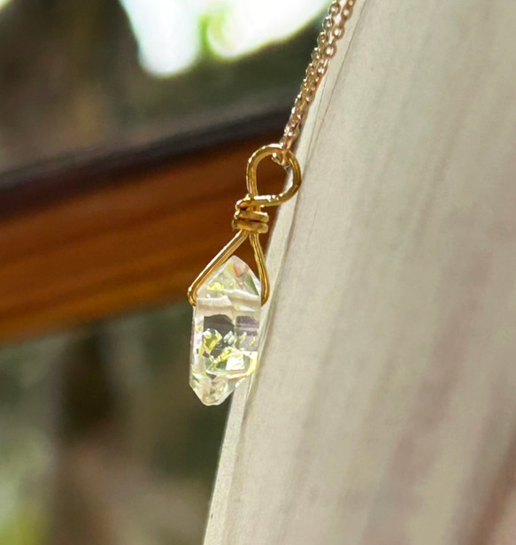 K24純金オイルインクォーツ原石・ ペンダントトップ/ ピアス◇K24 Pure Gold Oil in Quartz 6枚目の画像