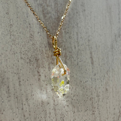 K24純金オイルインクォーツ原石・ ペンダントトップ/ ピアス◇K24 Pure Gold Oil in Quartz 16枚目の画像