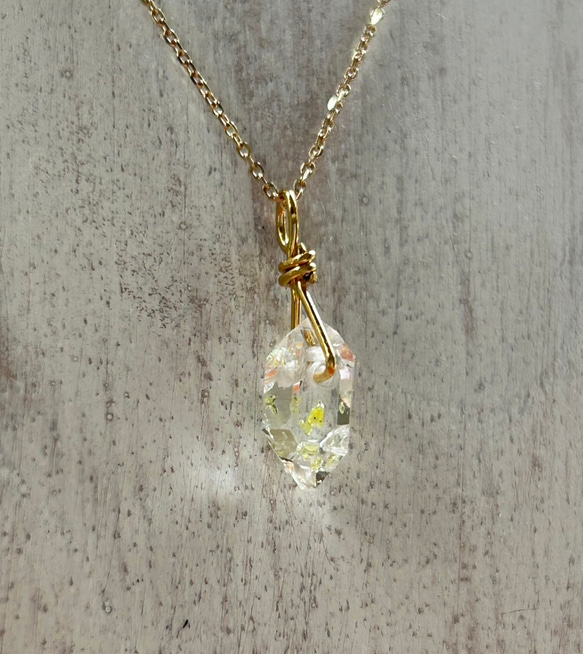 K24純金オイルインクォーツ原石・ ペンダントトップ/ ピアス◇K24 Pure Gold Oil in Quartz 17枚目の画像