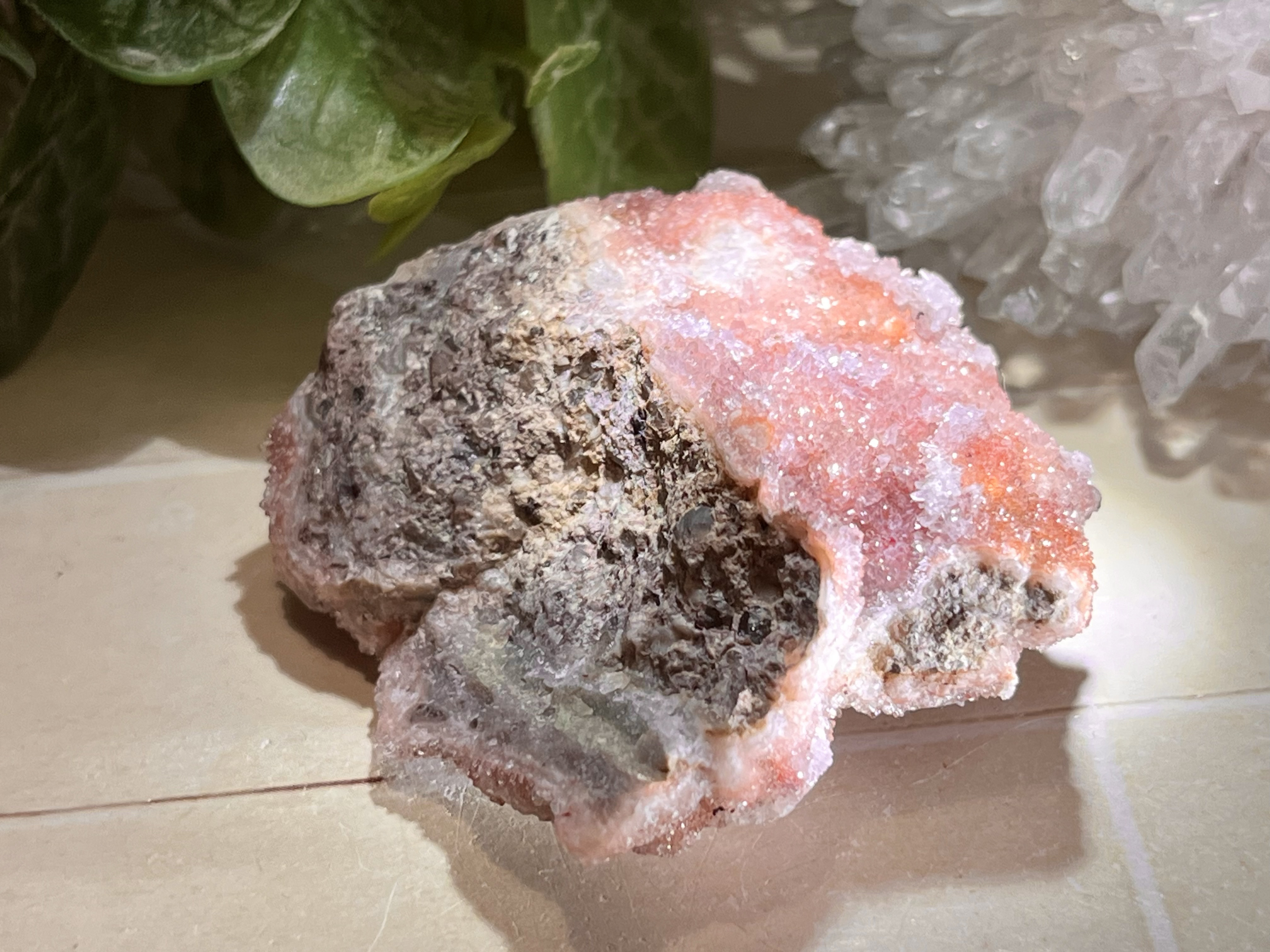 国産❇︎ 紅葉水晶　ドゥルジー　クラスター　栃木県万殊鉱山産　レッドクォーツ