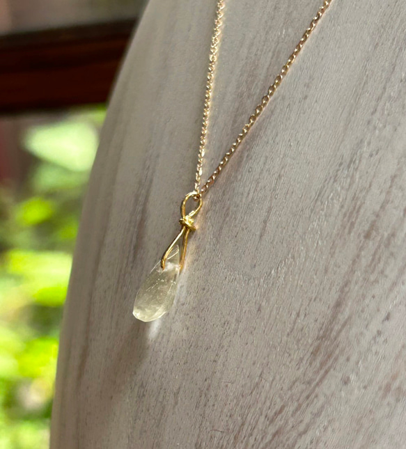 K24純金リビアングラス ペンダントトップ/ピアス◇K24 Pure Gold Libyan desert glass 8枚目の画像