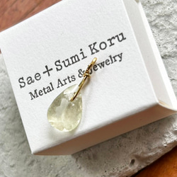 K24純金リビアングラス ペンダントトップ/ピアス◇K24 Pure Gold Libyan desert glass 4枚目の画像
