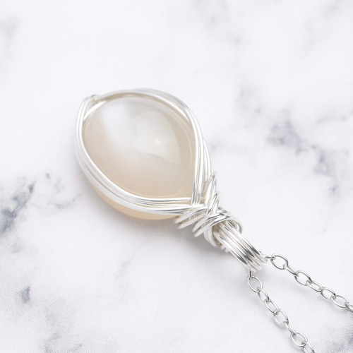 ムーンストーン ワイヤーラップペンダント ワイヤーラップペンダント／ブルームーンストーン - 貴石工房パック