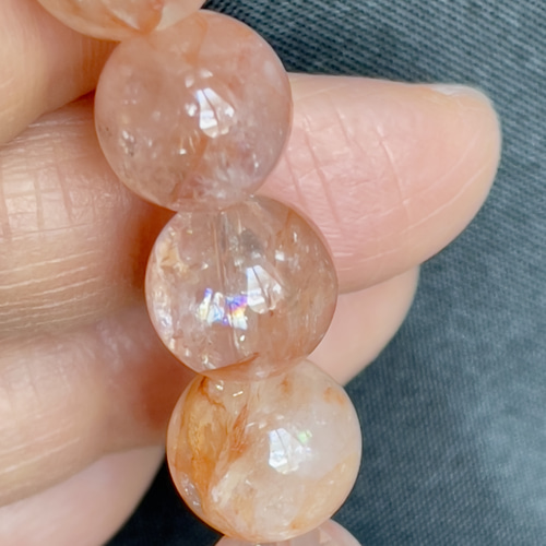 レインボー入り✨マニカランヒマラヤ水晶〜アプリコットオレンジ