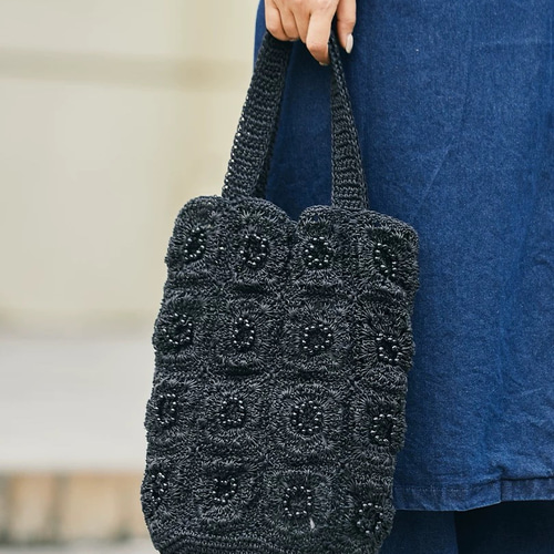 手織り ビーズ編みバッグ 【普段使いからセレモニーまで】きれいめ上品