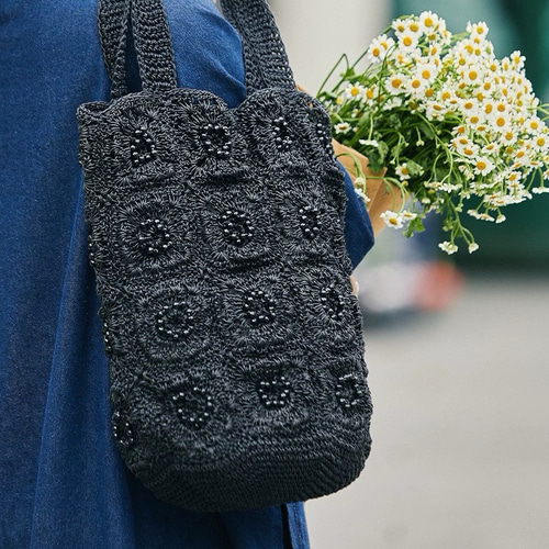 手織り ビーズ編みバッグ 【普段使いからセレモニーまで】きれいめ上品