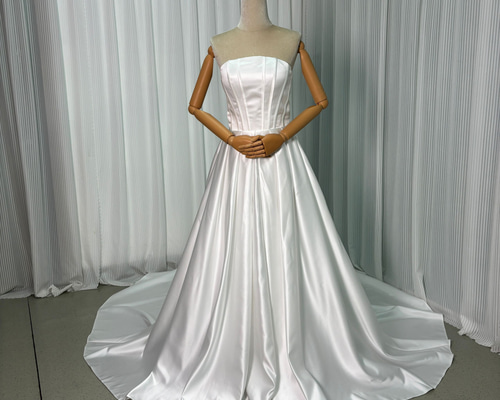 美品✨　ジョンピアーズ　スリーピース　ストライプ　光沢　毛混　結婚式　パーティー パーティードレス ベアトップ 光沢サテン 2次会/披露宴 可愛い