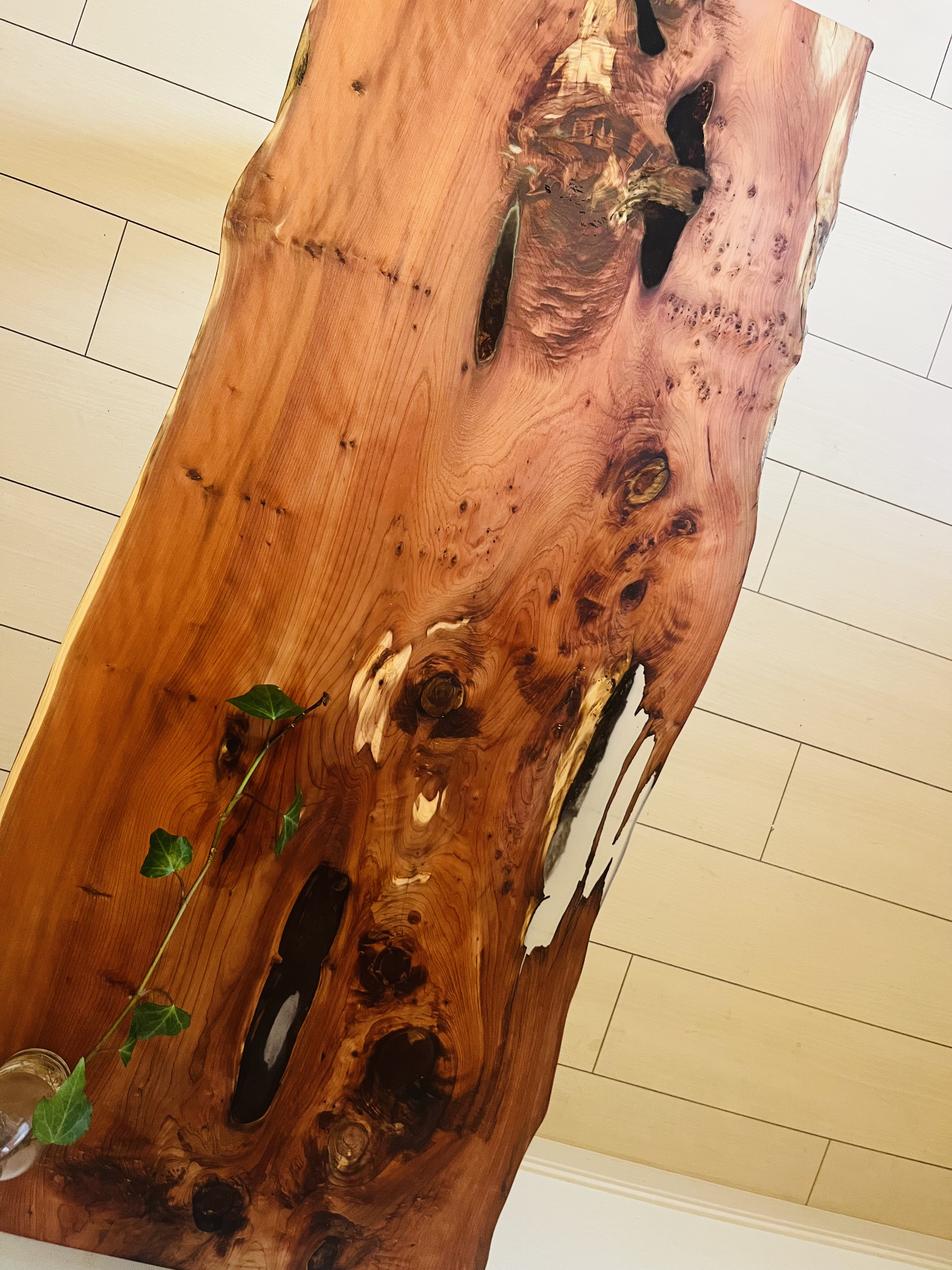 ローテーブル  レジンテーブル　アイアンテーブル　一位の木　銘木