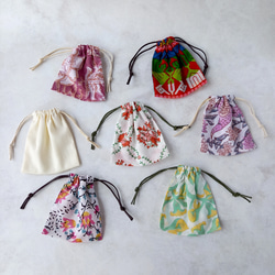 【選べるミニ巾着袋付き】インド刺繍リボンのプッシュ式コンパクトミラー　アジサイ【紫陽花2025】 17枚目の画像