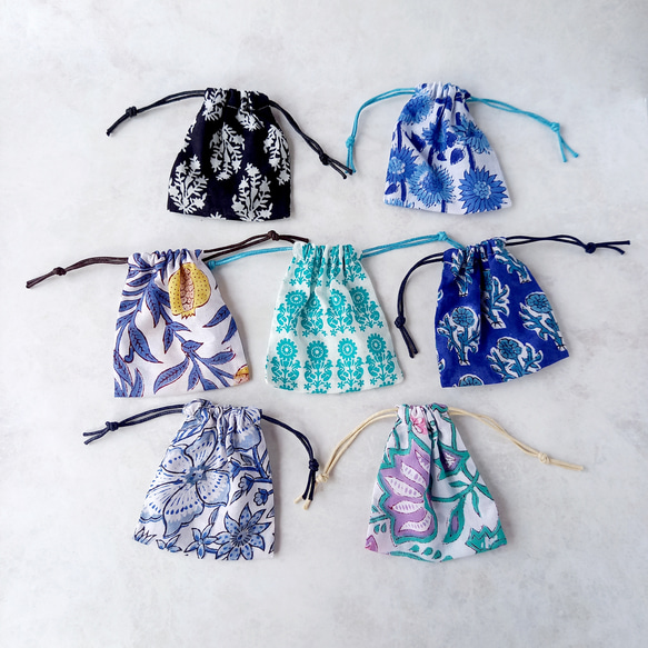【選べるミニ巾着袋付き】インド刺繍リボンのプッシュ式コンパクトミラー　アジサイ【紫陽花2025】 19枚目の画像