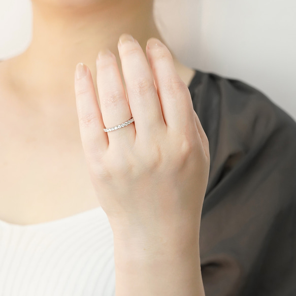 【特別価格・数量限定】ラボダイヤモンド エタニティリング（3週間発送） 9枚目の画像