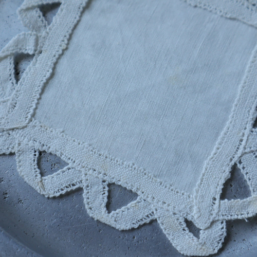 フランスアンティークレース　ドイリー　Handmade フランス アンティーク レースドイリー ノルマンディレース