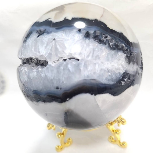 メノウと水晶共生◇笑口◇スフィア◇丸玉◇天然石◇ その他インテリア