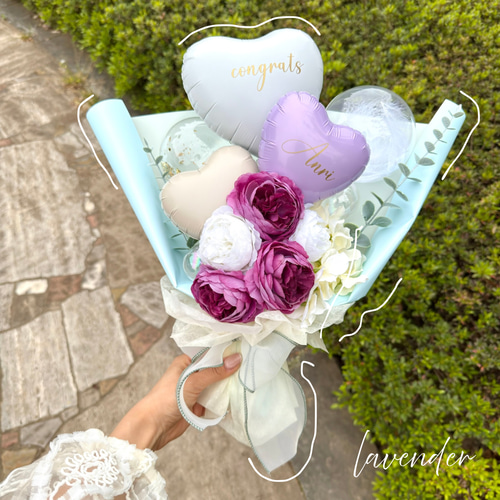 文字入れ無料♡バルーンブーケ花束｜風船 ギフト 退職 卒業 卒団 記念