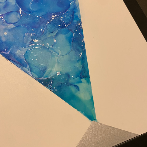 アルコールインクアート 原画 No.53 アルコールインクアート 原画 A4サイズ 絵 紫 緑 透明感