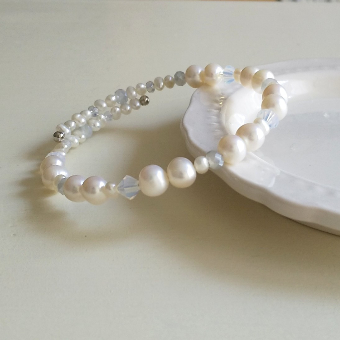 淡水パール留め具フリーブレスレット