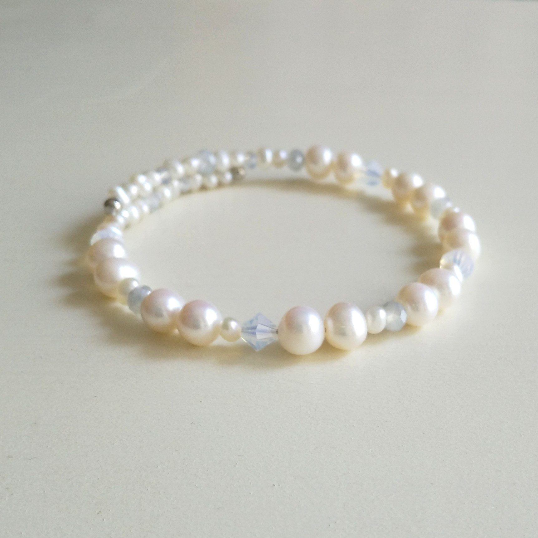 淡水パール留め具フリーブレスレット