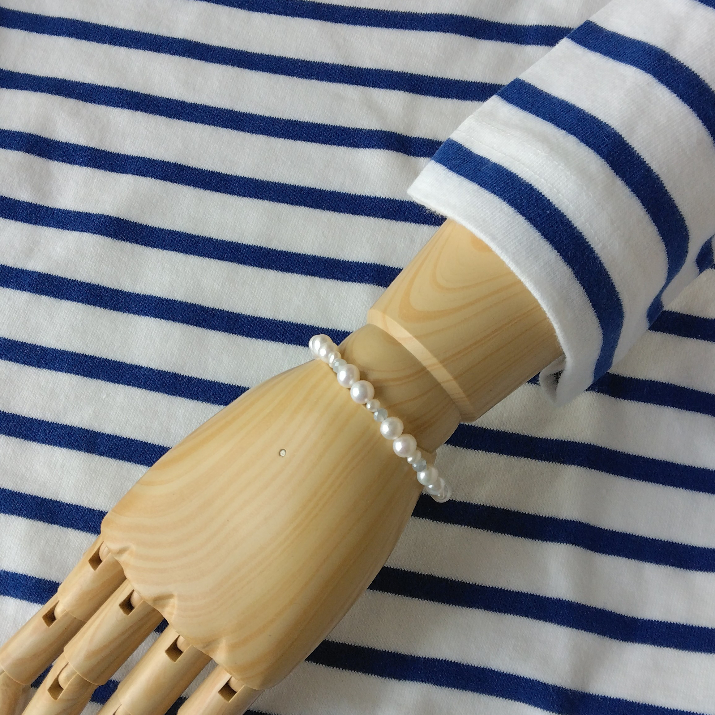 淡水パール留め具フリーブレスレット