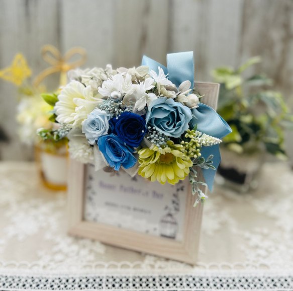 メモリアルフォトフレーム〜心華やぐお花とともに　ご結婚御祝　ペット供養　お花の写真立て　　　　父の日ギフト　お盆2025 12枚目の画像