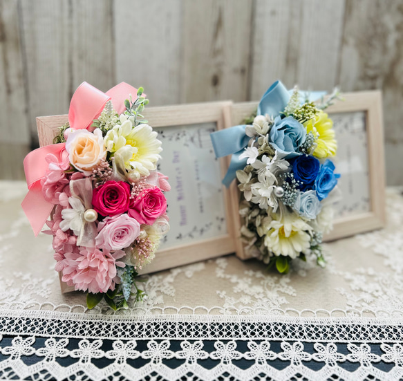 メモリアルフォトフレーム〜心華やぐお花とともに　ご結婚御祝　ペット供養　お花の写真立て　　　　父の日ギフト　お盆2025 10枚目の画像