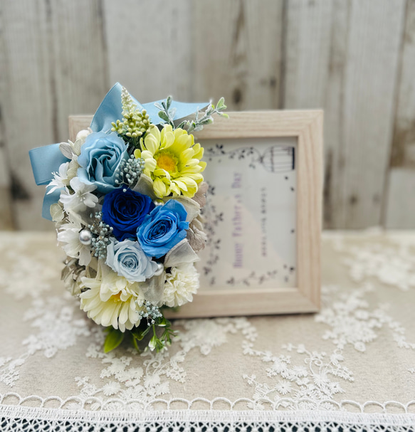 メモリアルフォトフレーム〜心華やぐお花とともに　ご結婚御祝　ペット供養　お花の写真立て　　　　父の日ギフト　お盆2025 7枚目の画像