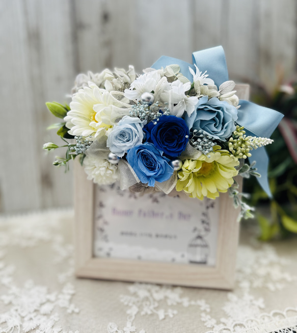 メモリアルフォトフレーム〜心華やぐお花とともに　ご結婚御祝　ペット供養　お花の写真立て　　　　父の日ギフト　お盆2025 2枚目の画像