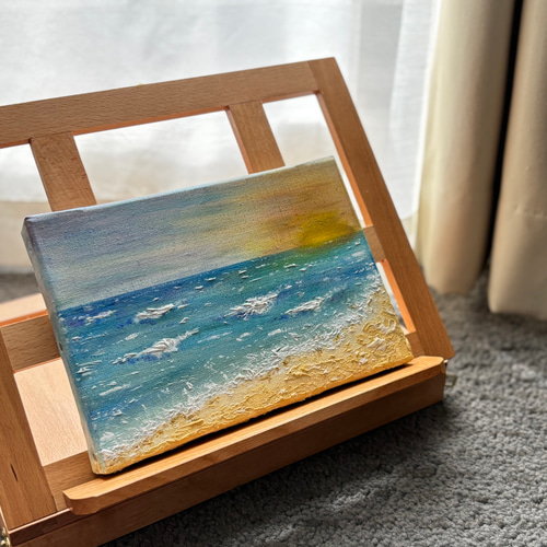 原画 テクスチャーアート ～水平線と夕陽〜 絵画 vie fleur 通販