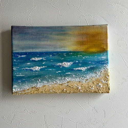 原画 テクスチャーアート ～水平線と夕陽〜 絵画 vie fleur 通販