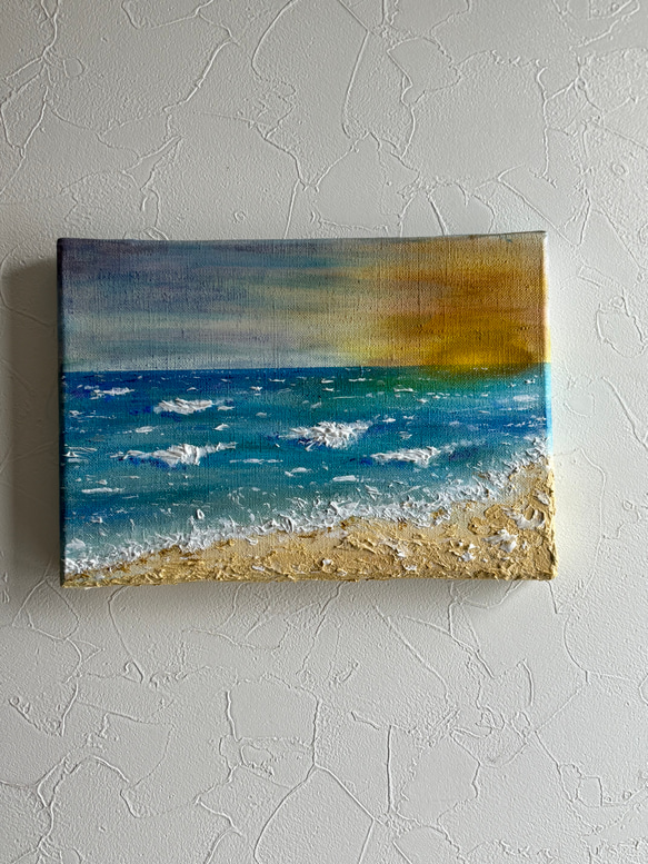 原画 テクスチャーアート ～水平線と夕陽〜 絵画 vie fleur 通販