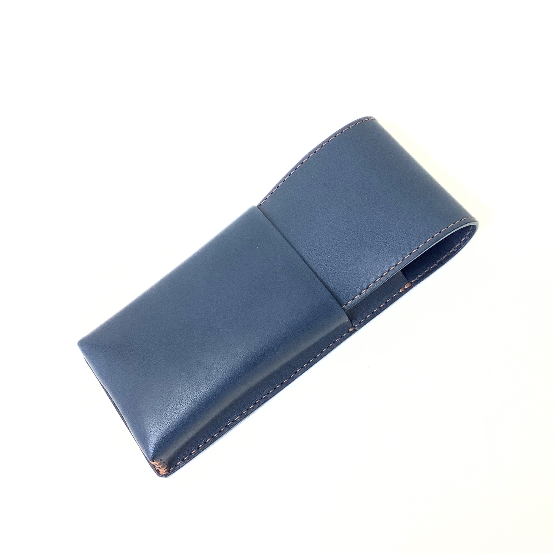 ヌメ革の万年筆ケース（2本用）＊カラーオーダーできる＊